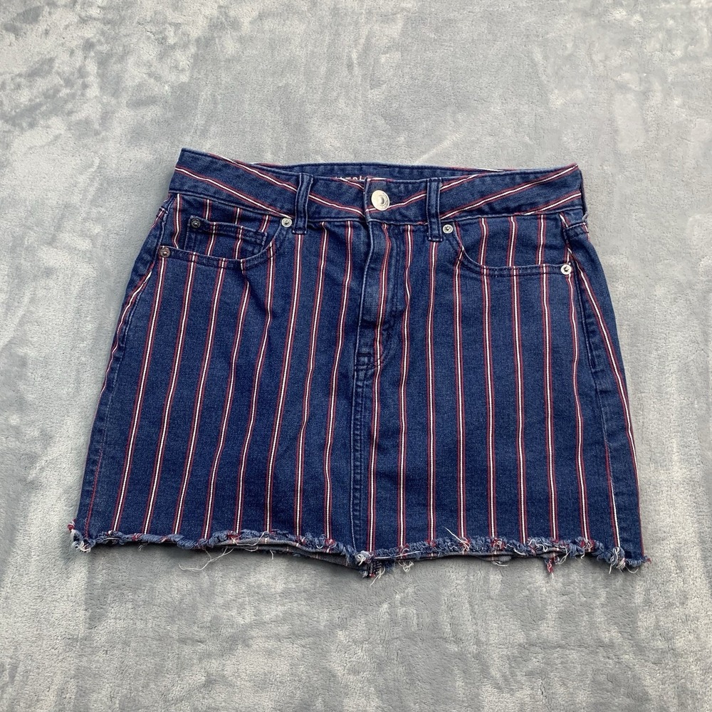 American Eagle Women's Size 10 Red/White/Blue Denim Hi Rise Mini‎ Skirt